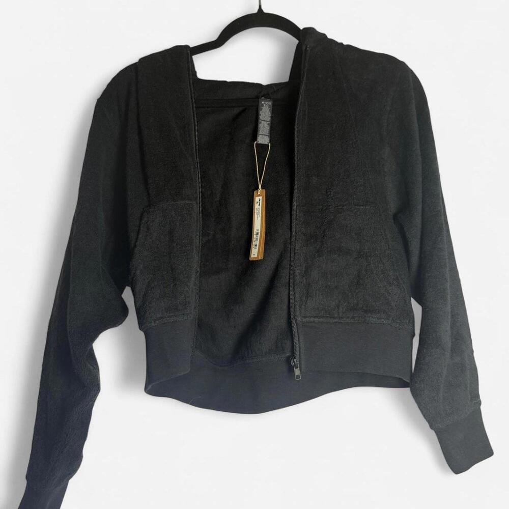 Skims Terry cover up cropped full zip hoodie sz M sold out